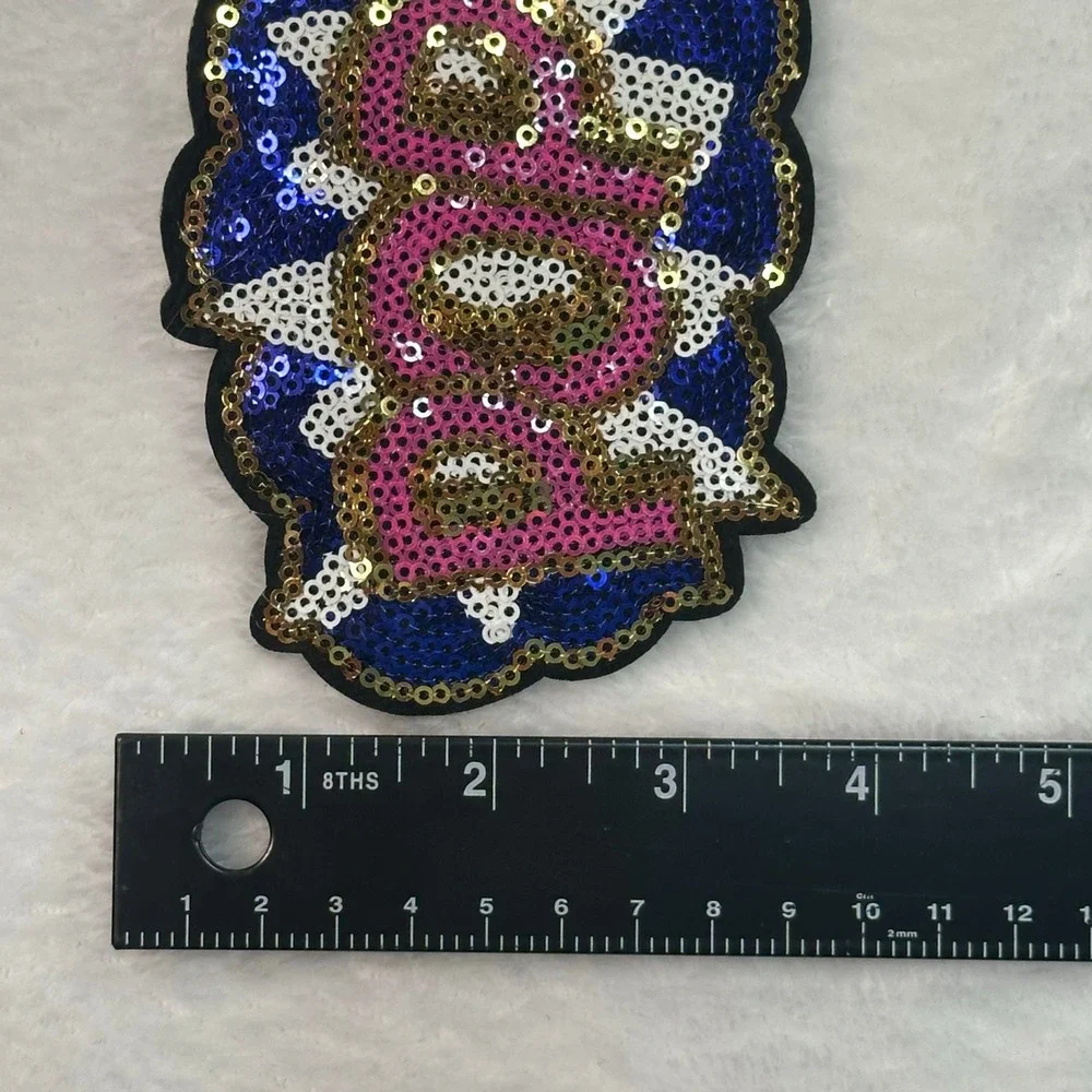 POP Sequin Patch  Multi-Color Comic Art Style Retro Y2K 90s style